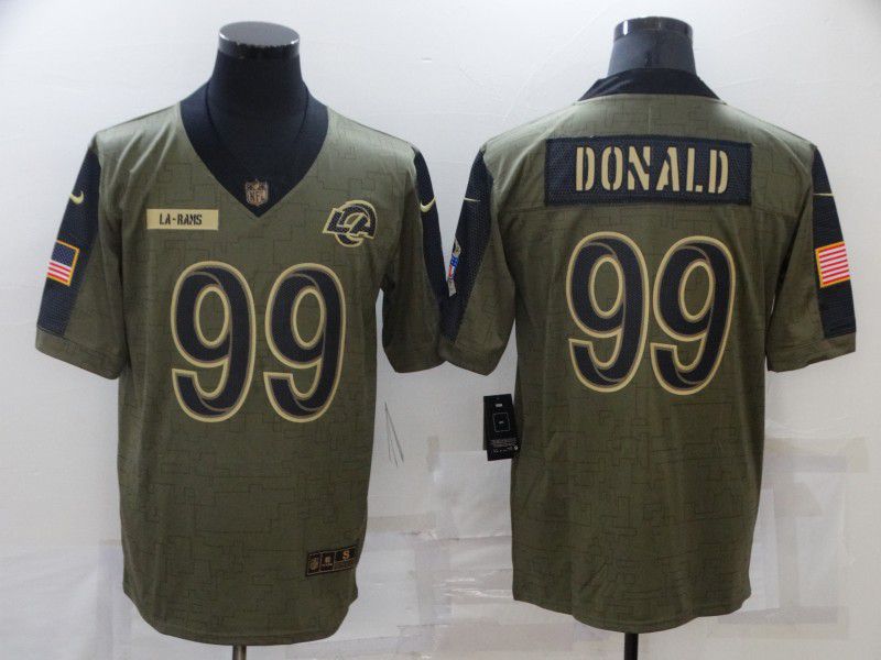 Men Los Angeles Rams 99 Donald green Nike Olive Salute To Service Limited NFL Jersey